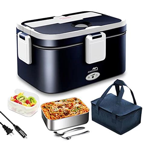 andvon electric lunch box|Electric Lunch Box 80W Food Heater Heat Up Food Fast, 1.8L .